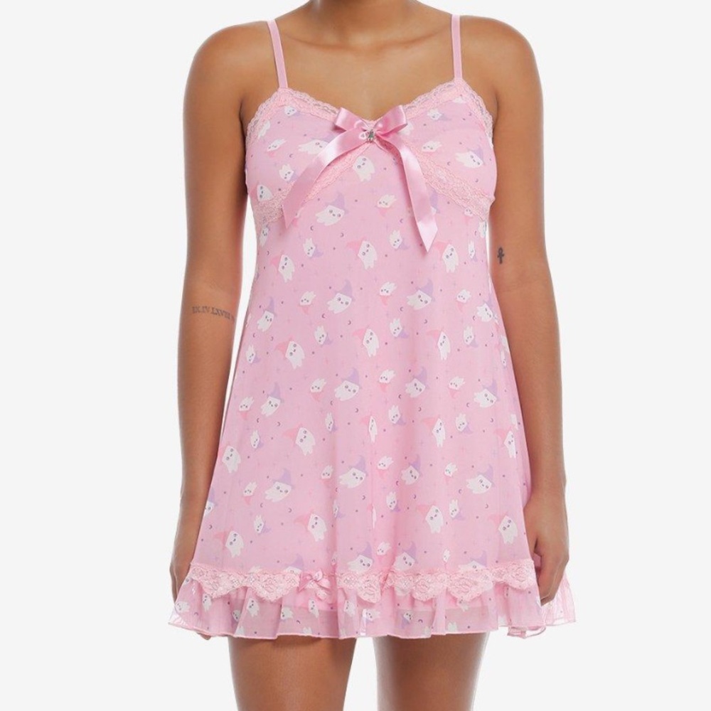 Sweet Society Pink Ghost Cami Dress Hot Topic Halloween